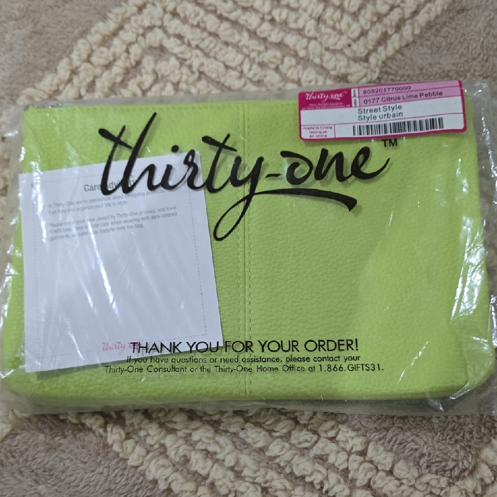 Thirty-One Vibrant Green Clutch